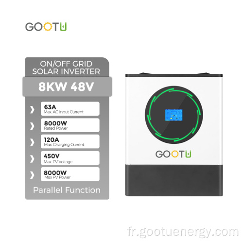 Onduleur solaire hybride de GOOTU 8KW